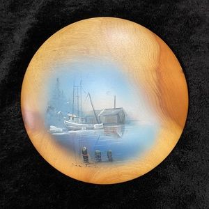 Vintage Oregon Coast Handpainted Wall Plaque